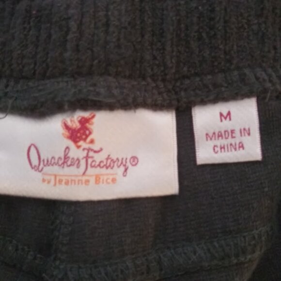 Quacker Factory by Jeanne Bice women's size M gray corduroy straight leg pants - Picture 11 of 15